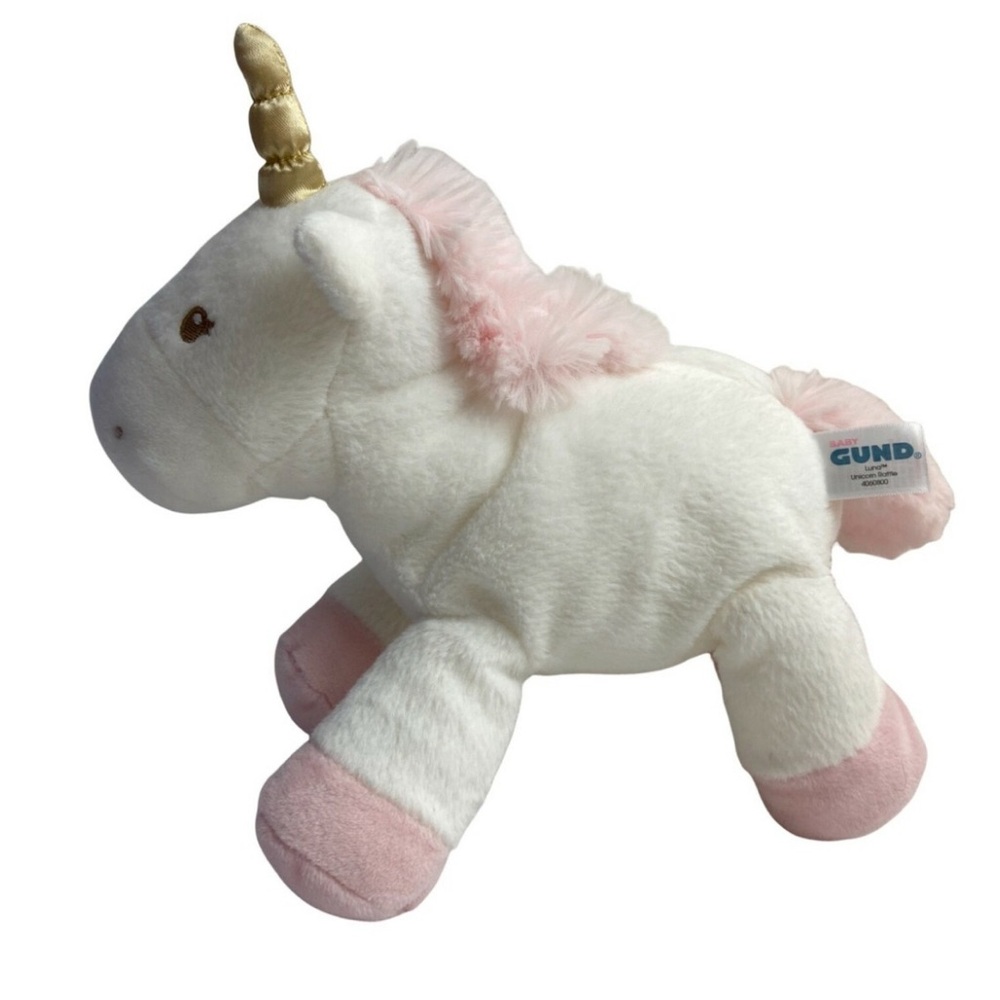 GUND Unicorn Plush with Gold Horn and Pink Accents